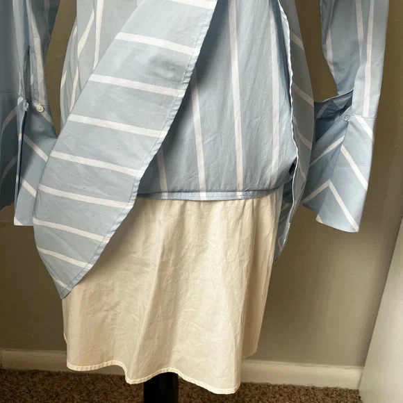 NWT Equipment Striped blue and white drop waist shirt dress size S - Picture 12 of 16